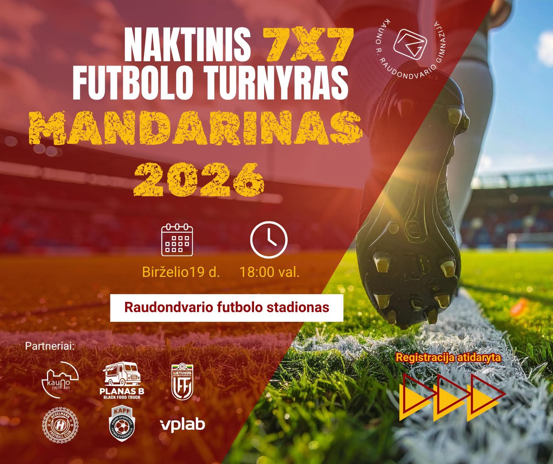 Naktinis 7x7 futbolo turnyras "Mandarinas 2026"